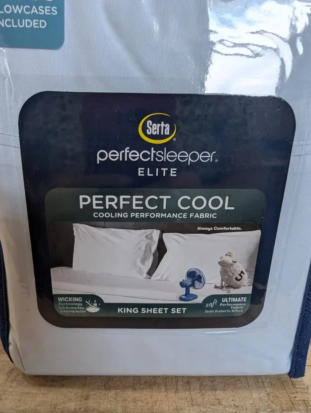 Serta Perfect Sleeper Elite 6 Piece Perfect Cool King Sheet Set Blue NEW